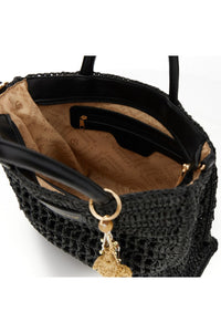 Thumbnail for CAFèNOIR borsa donna a mano raffia media C3VD1003 N078 NERO estate 2026