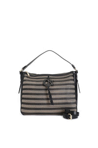 Thumbnail for CAFèNOIR borsa donna spalla ecopelle large C3WB0806 N001 NERO BEIGE estate 2025