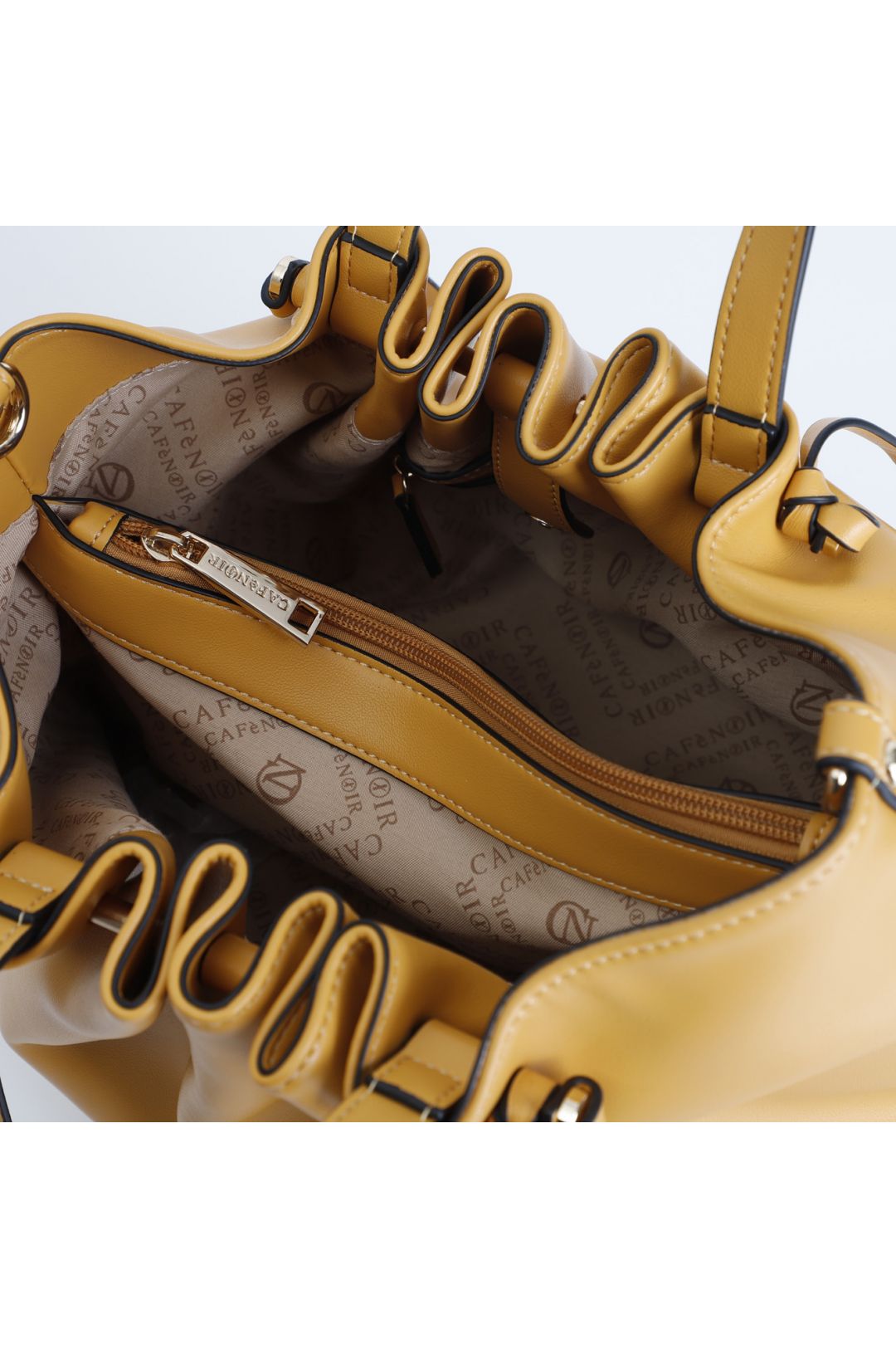 CAFèNOIR borsa donna a mano ecopelle media C3WD0808 R003 GIALLO OCRA estate 2025