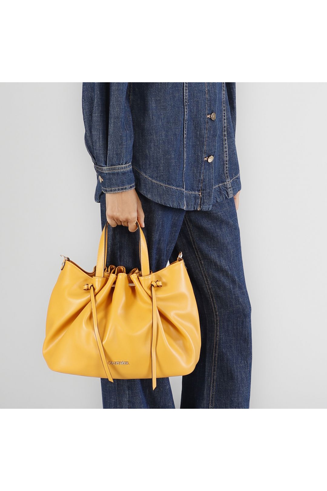 CAFèNOIR borsa donna a mano ecopelle media C3WD0808 R003 GIALLO OCRA estate 2025