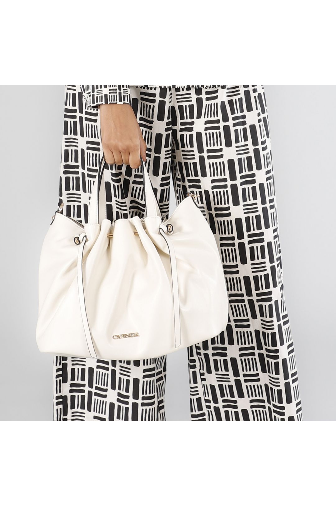 CAFèNOIR borsa donna a mano ecopelle media C3WD0808 W015 PANNA estate 2025
