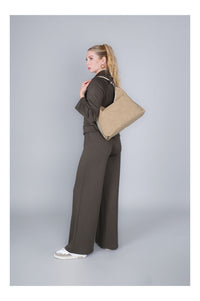 Thumbnail for CAFèNOIR borsa donna sacca a spalla ecosuede grande C3YB0904 M008 BEIGE inverno 2025