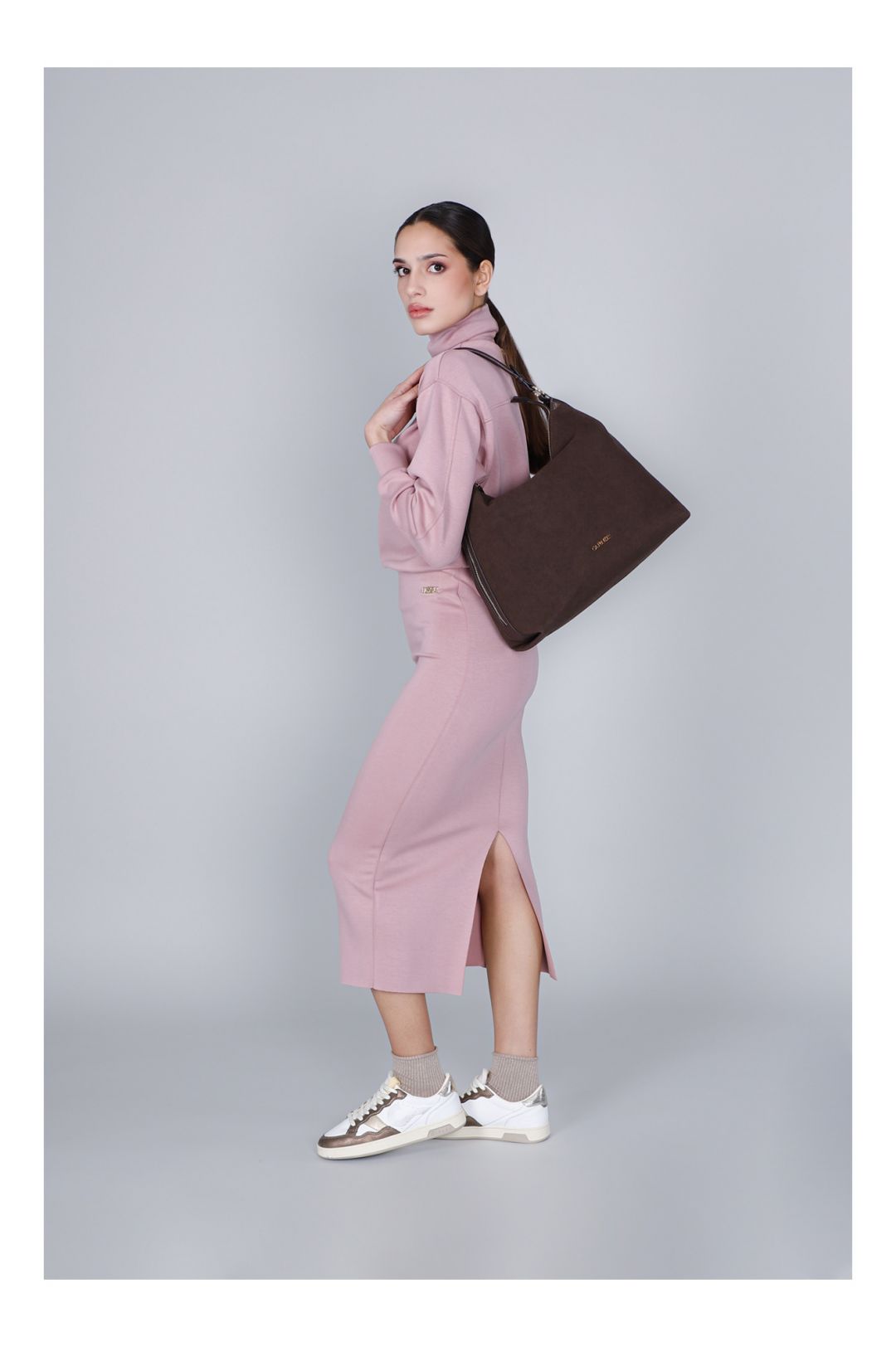 CAFèNOIR borsa donna sacca a spalla ecosuede grande C3YB0904 M012 MARRONE inverno 2025