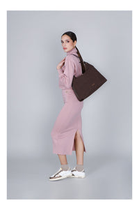 Thumbnail for CAFèNOIR borsa donna sacca a spalla ecosuede grande C3YB0904 M012 MARRONE inverno 2025