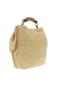 Thumbnail for CAFèNOIR borsa donna a mano raffia ecopelle grande C3YC1010 Q007 NATURALE BEIGE estate 2026