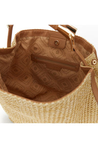 Thumbnail for CAFèNOIR borsa donna a mano raffia ecopelle grande C3YC1010 Q007 NATURALE BEIGE estate 2026