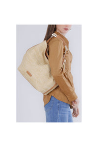 Thumbnail for CAFèNOIR borsa donna a mano raffia ecopelle grande C3YC1010 Q007 NATURALE BEIGE estate 2026