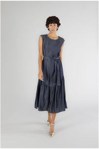 Thumbnail for CAFèNOIR abito donna longuette midi tencel denim C7JA0218 B009 INDACO BLU estate 2025