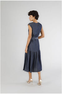 Thumbnail for CAFèNOIR abito donna longuette midi tencel denim C7JA0218 B009 INDACO BLU estate 2025