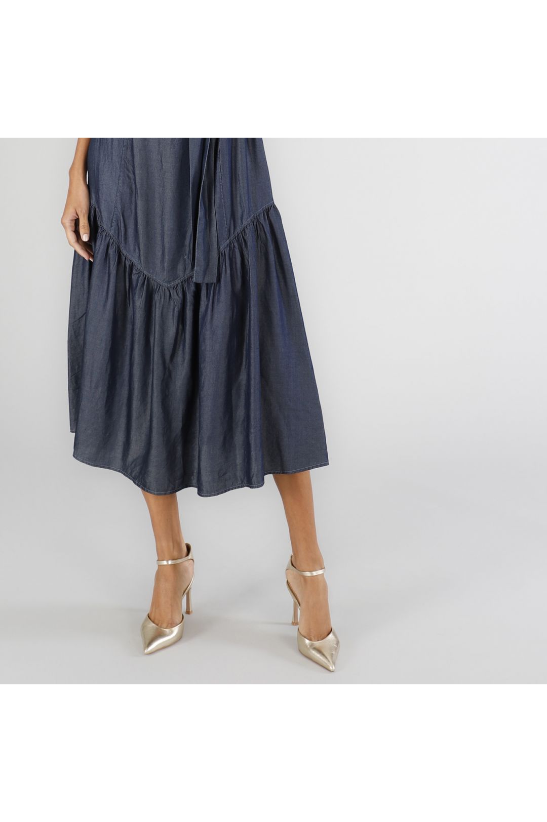 CAFèNOIR abito donna longuette midi tencel denim C7JA0218 B009 INDACO BLU estate 2025