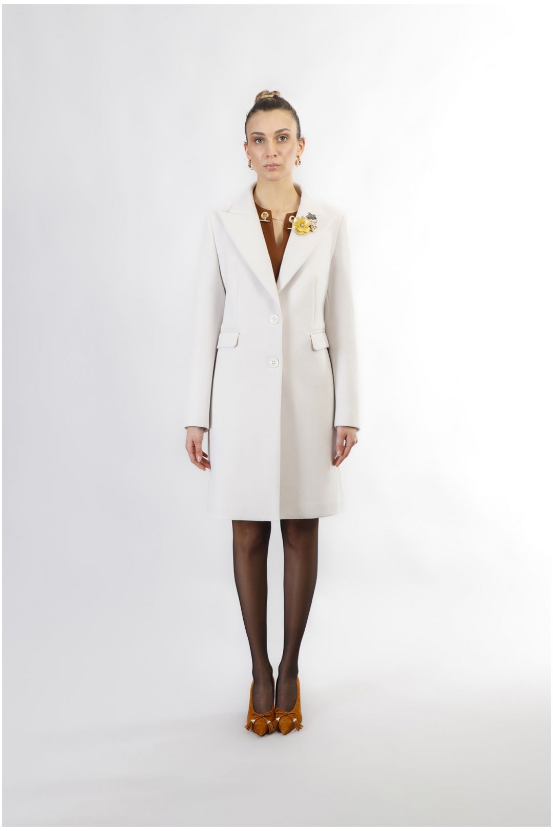 CAFèNOIR cappotto donna monopetto misto lana C7JI0077 W065 PANNA inverno 2024