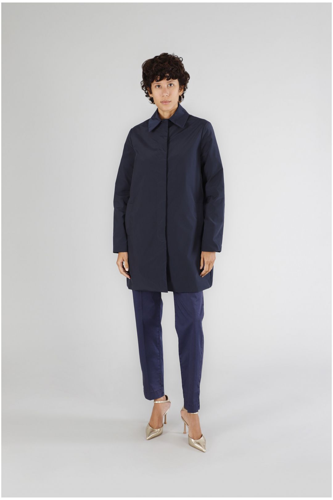 CAFèNOIR giubbino donna spolverino lungo al ginocchio nylon C7JI0088 B020 NAVY BLU estate 2025