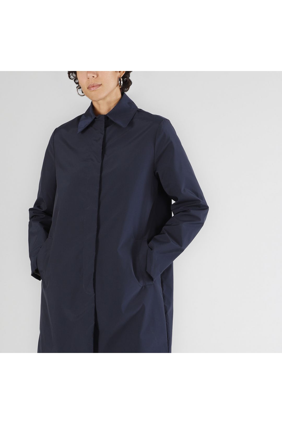 CAFèNOIR giubbino donna spolverino lungo al ginocchio nylon C7JI0088 B020 NAVY BLU estate 2025