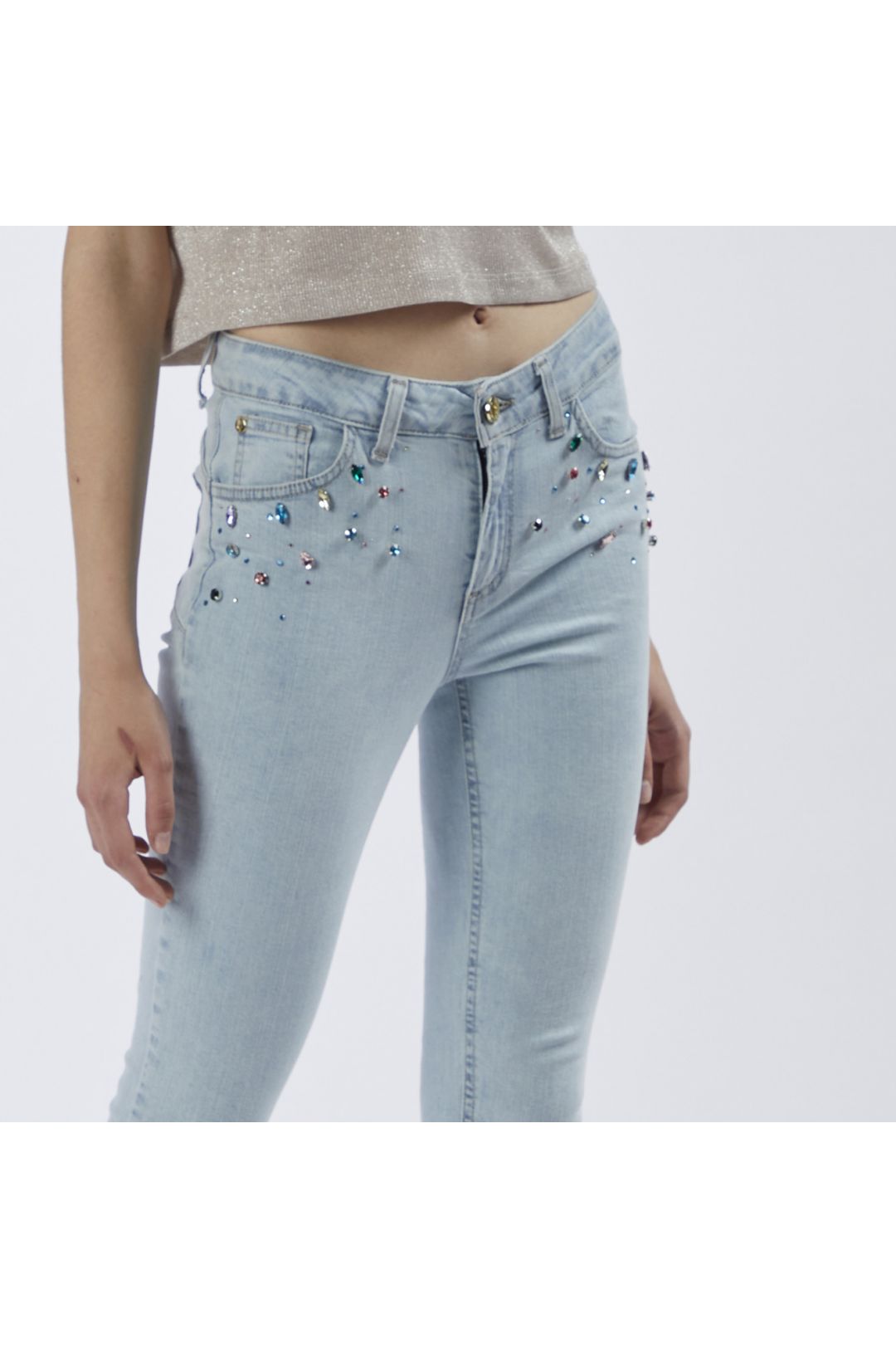 CAFèNOIR pantaloni donna jeans skinny C7JJ0137 B010 CELESTE CHIARO estate 2024