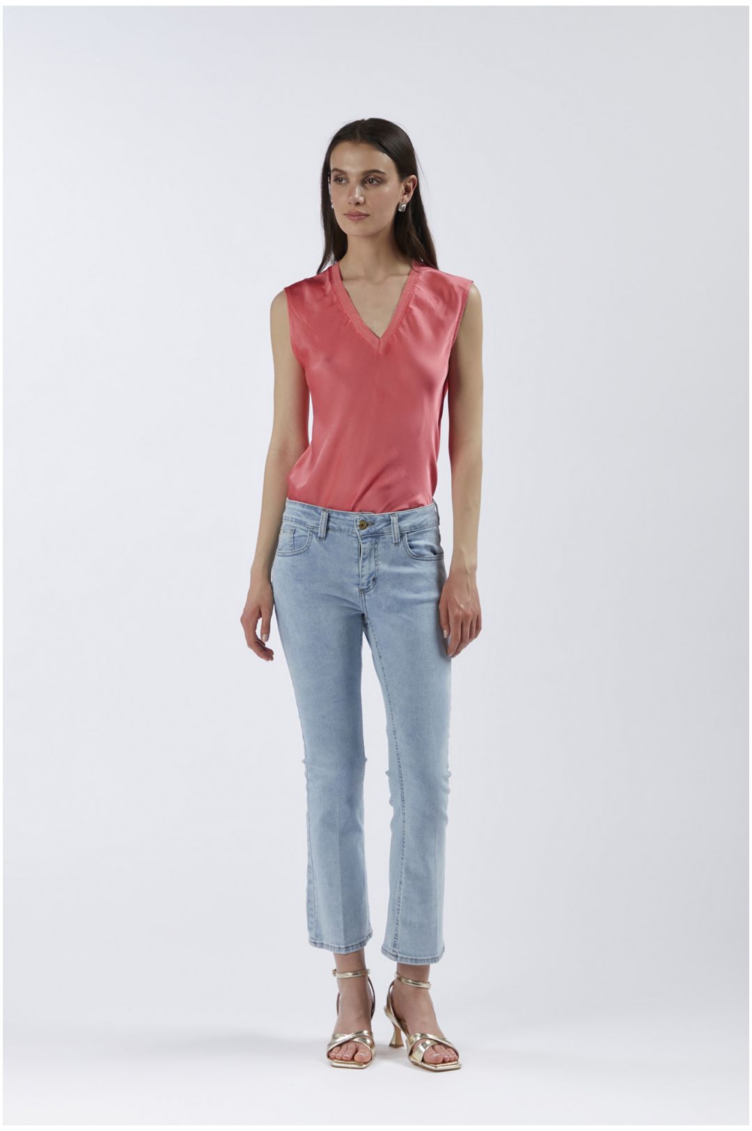 CAFèNOIR pantaloni donna jeans zampetta C7JJ1026 B010 CELESTE CHIARO estate 2024