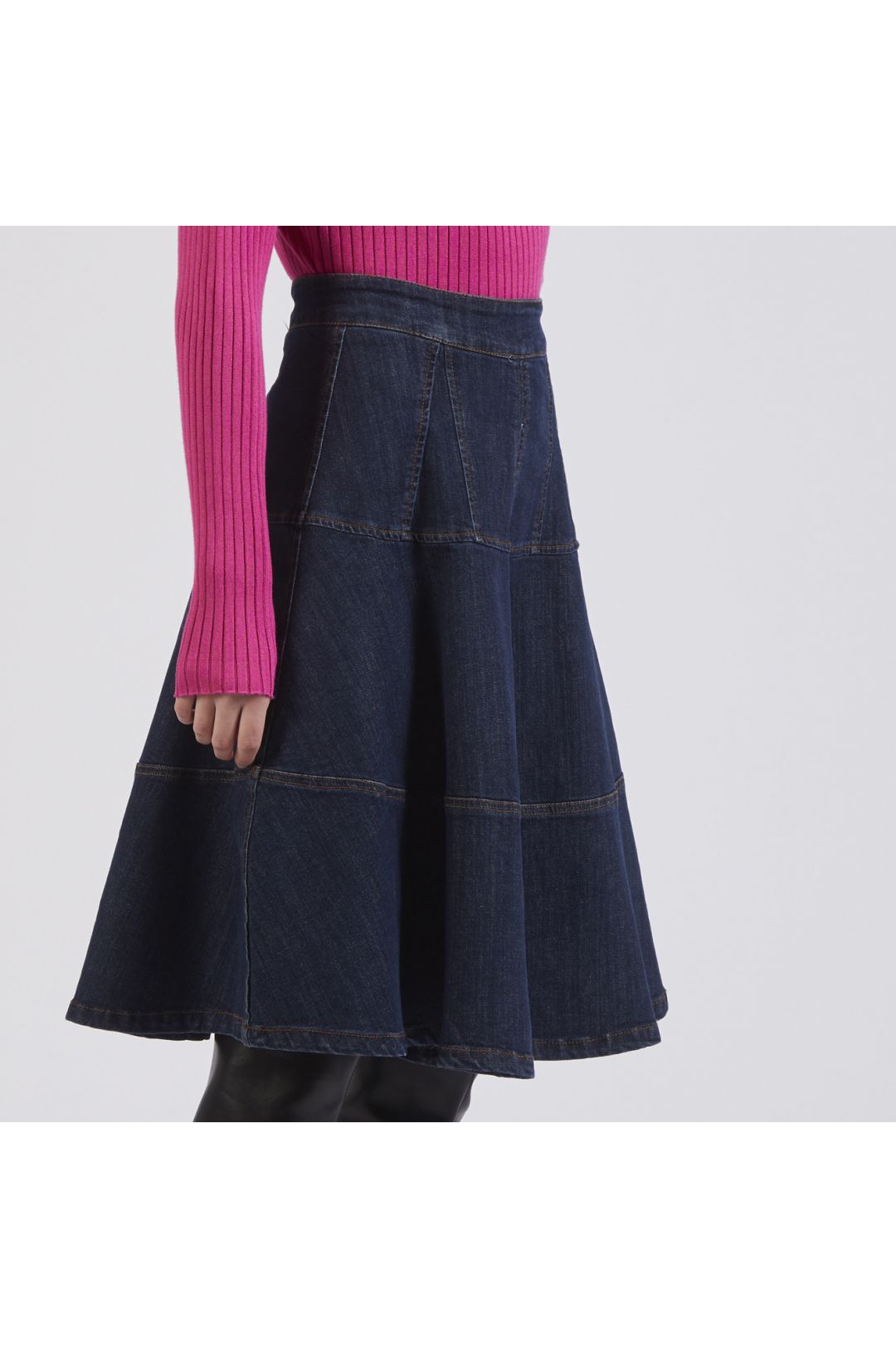 CAFèNOIR gonna donna jeans denim svasata C7JO0037 B008 BLU SCURO inverno 2023