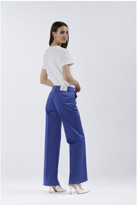 Thumbnail for CAFèNOIR pantaloni donna palazzo cotone C7JP0168 B055 BLU ROYAL estate 2024