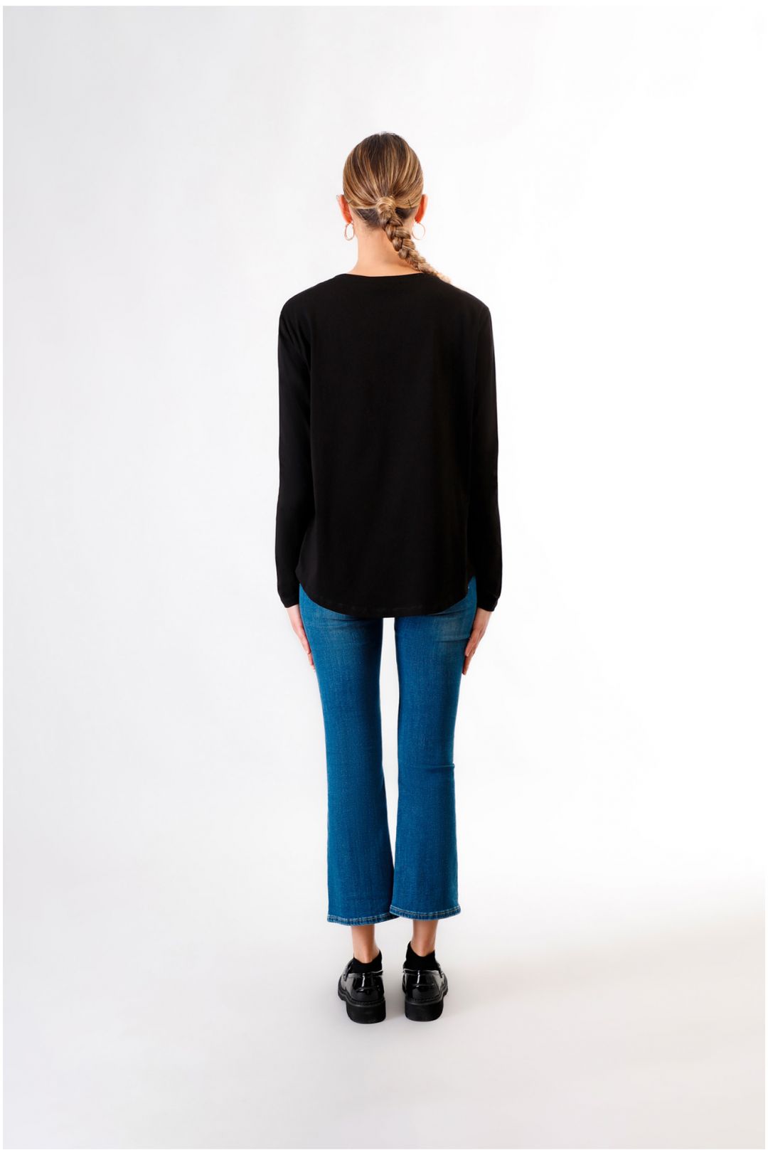 CAFèNOIR t-shirt donna manica lunga cotone C7JT0194 N001 NERO inverno 2024
