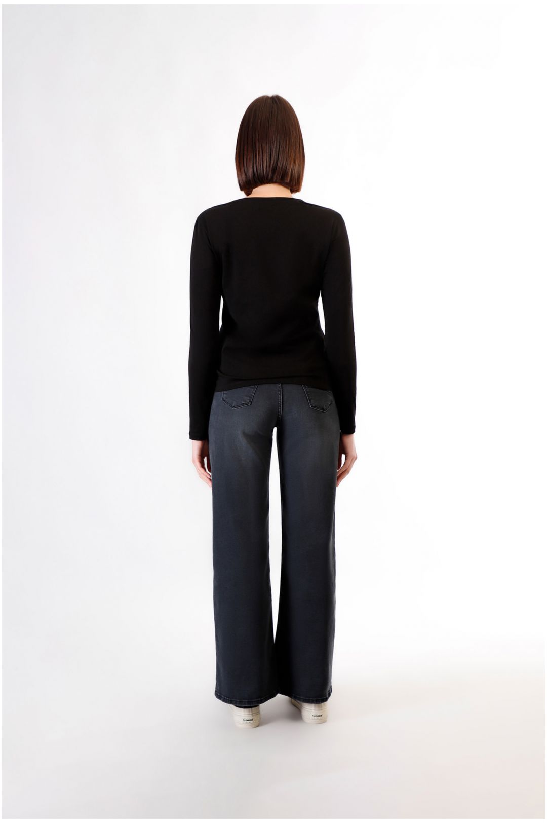CAFèNOIR t-shirt donna manica lunga cotone C7JT0195 N001 NERO inverno 2024
