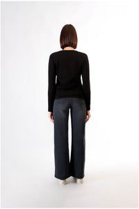 Thumbnail for CAFèNOIR t-shirt donna manica lunga cotone C7JT0195 N001 NERO inverno 2024