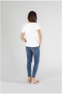 Thumbnail for CAFèNOIR t-shirt donna manica corta cotone stampa C7JT0211 W001 BIANCO estate 2025