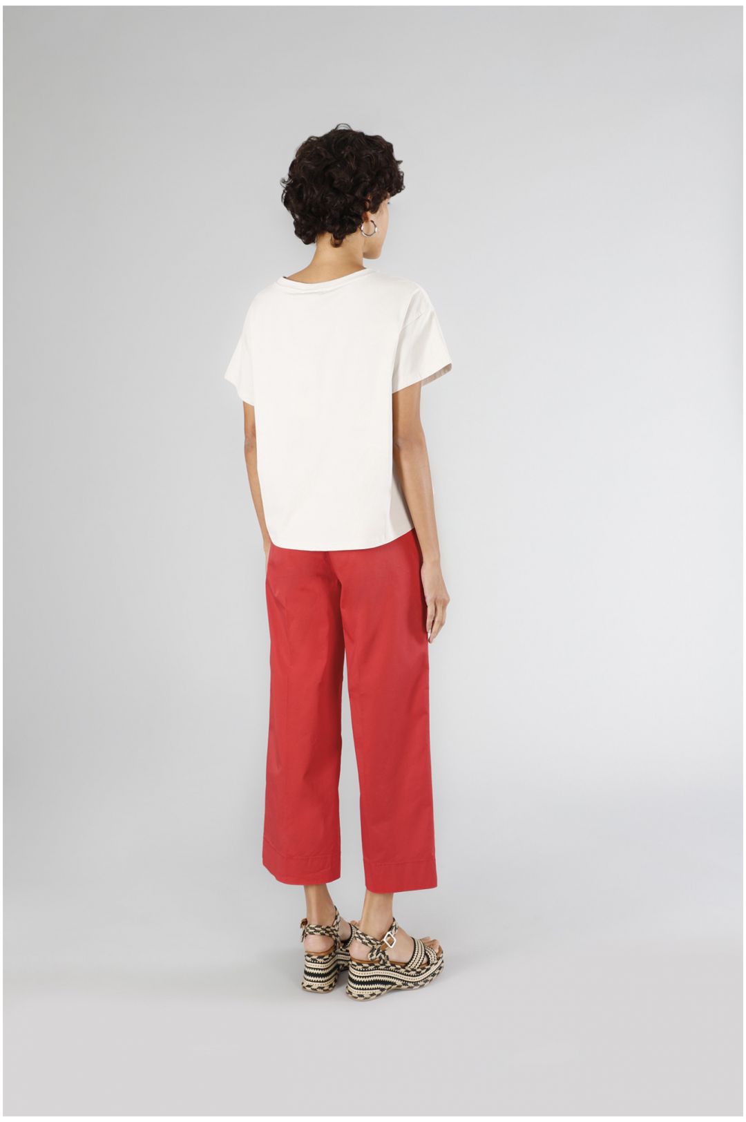 CAFèNOIR t-shirt donna manica corta cotone cropped vespa C7JT0214 W065 BEIGE estate 2025