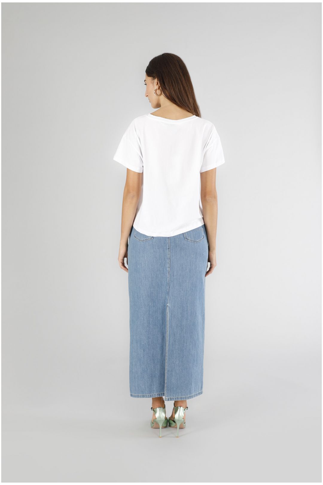 CAFèNOIR t-shirt donna manica corta cotone cropped capri C7JT0222 W001 BIANCO estate 2025