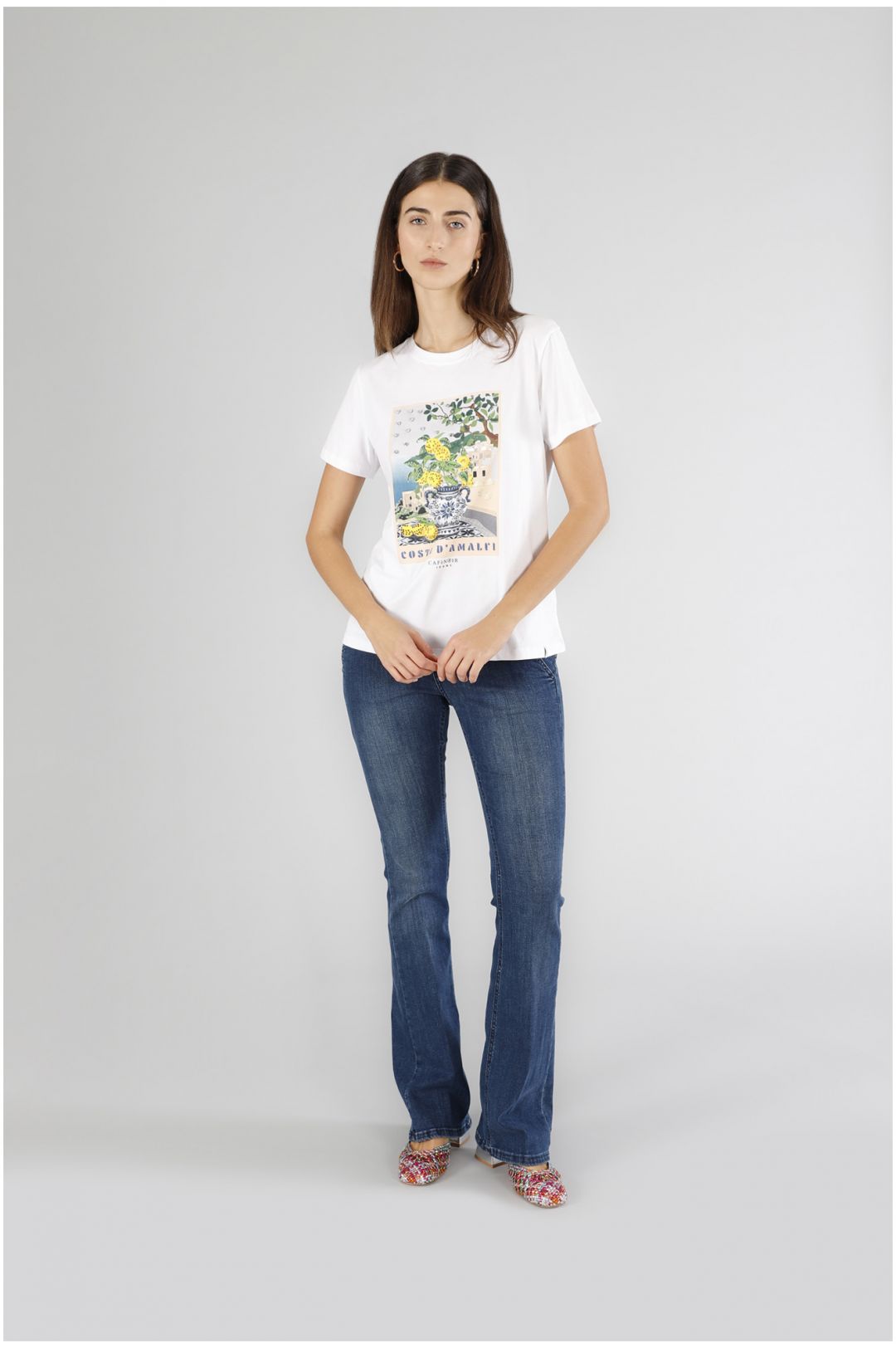 CAFèNOIR t-shirt donna manica corta cotone amalfi C7JT0223 W001 BIANCO estate 2025