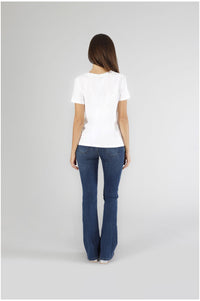Thumbnail for CAFèNOIR t-shirt donna manica corta cotone amalfi C7JT0223 W001 BIANCO estate 2025
