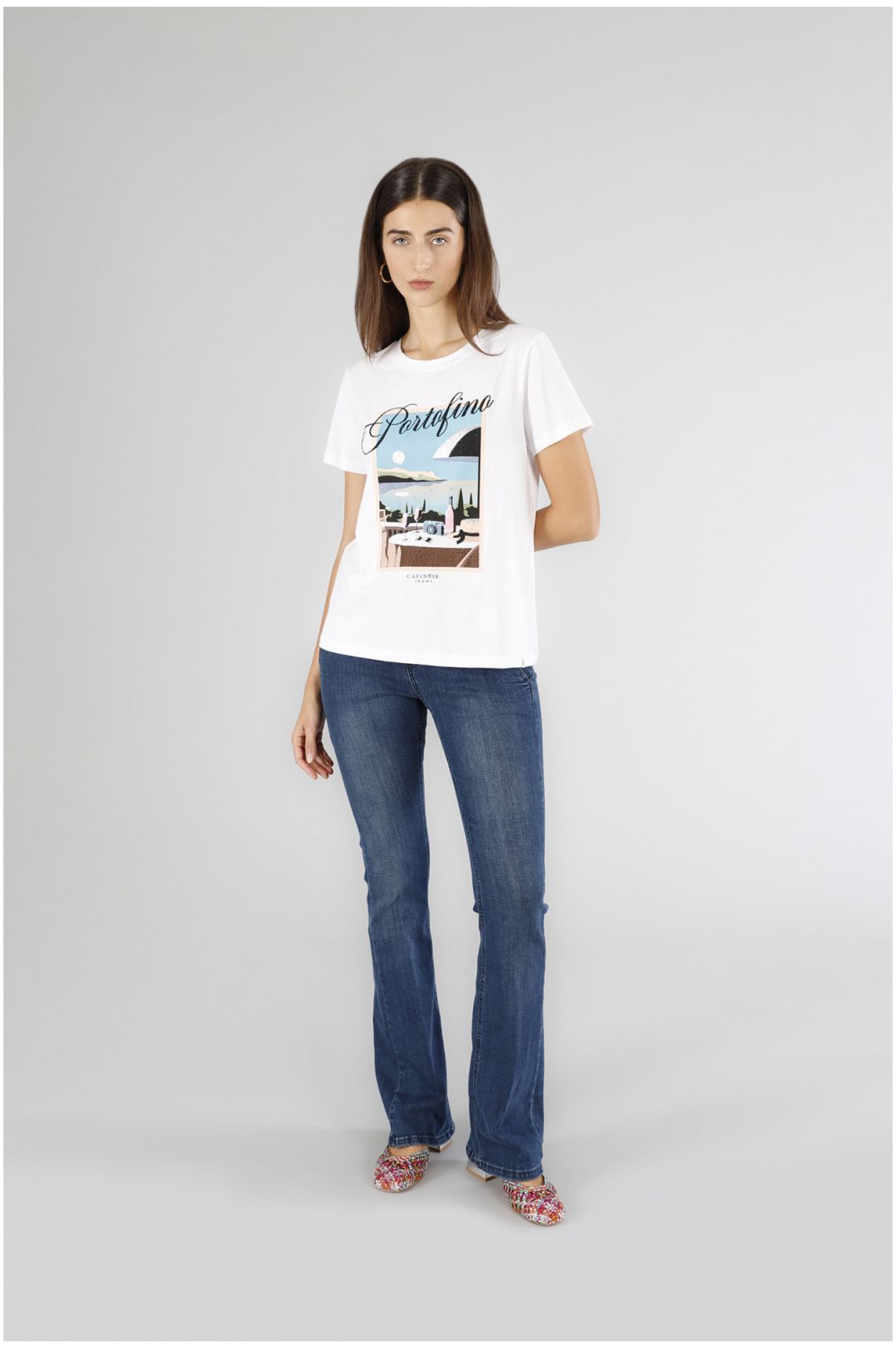 CAFèNOIR t-shirt donna manica corta cotone portofino C7JT0224 W001 BIANCO estate 2025