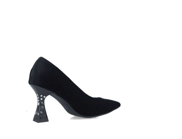 MENBUR scarpe donna décolleté velour punta tacco 70 24358 0001 NERO inverno 2023