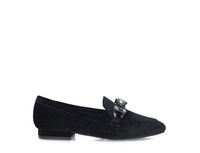 Thumbnail for MENBUR scarpe donna mocassino tacco basso velour 24600 0001 NERO inverno 2023