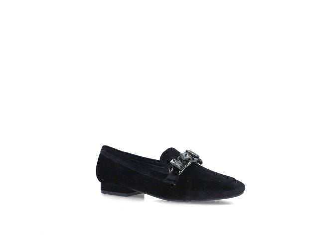 MENBUR scarpe donna mocassino tacco basso velour 24600 0001 NERO inverno 2023