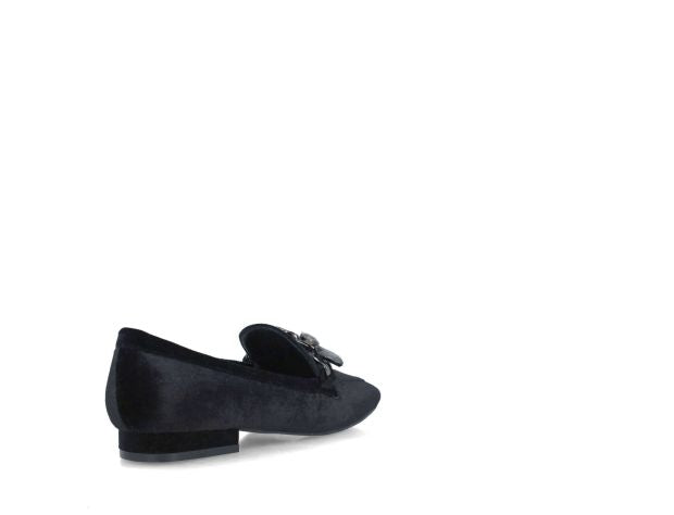 MENBUR scarpe donna mocassino tacco basso velour 24600 0001 NERO inverno 2023