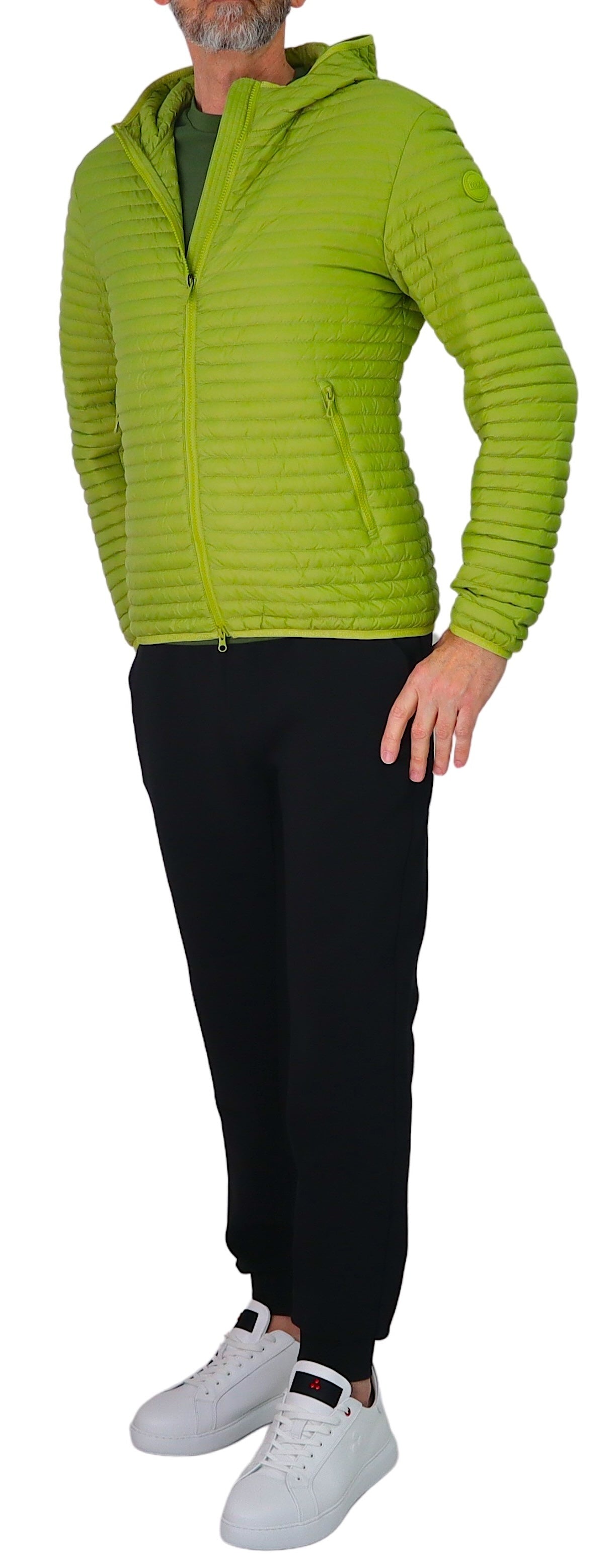 COLMAR giubbino uomo bomber cappuccio piuma leggero 1237 8VX REPUNK 727 VERDE LIME estate 2026