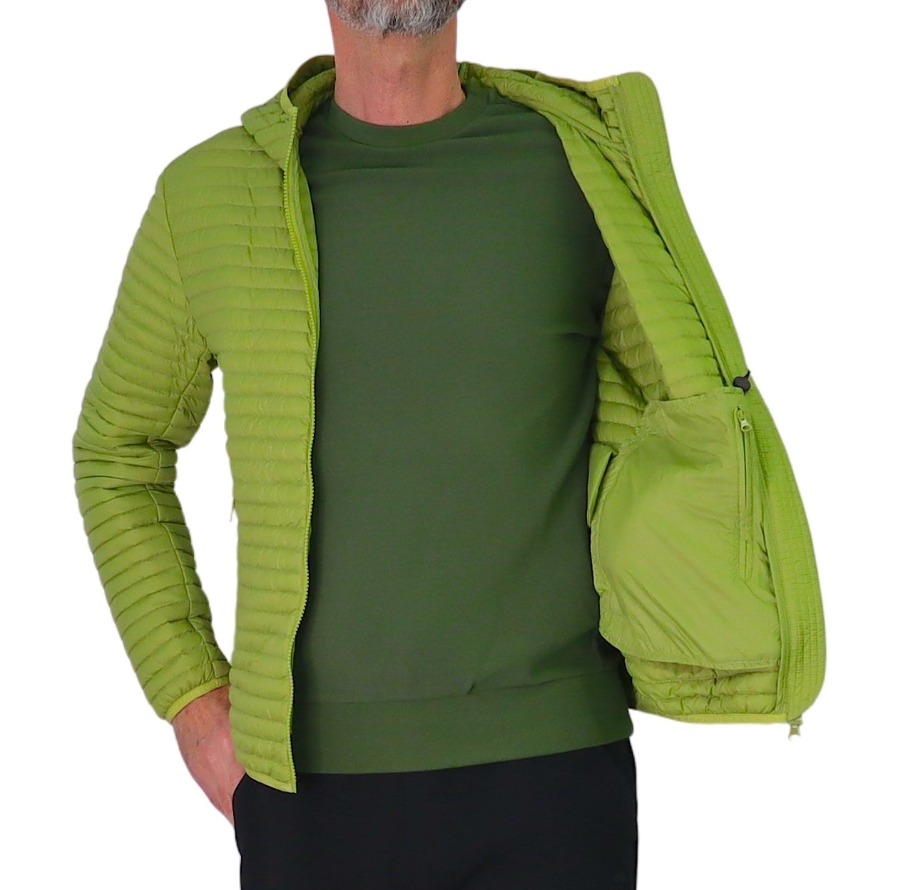 COLMAR giubbino uomo bomber cappuccio piuma leggero 1237 8VX REPUNK 727 VERDE LIME estate 2026