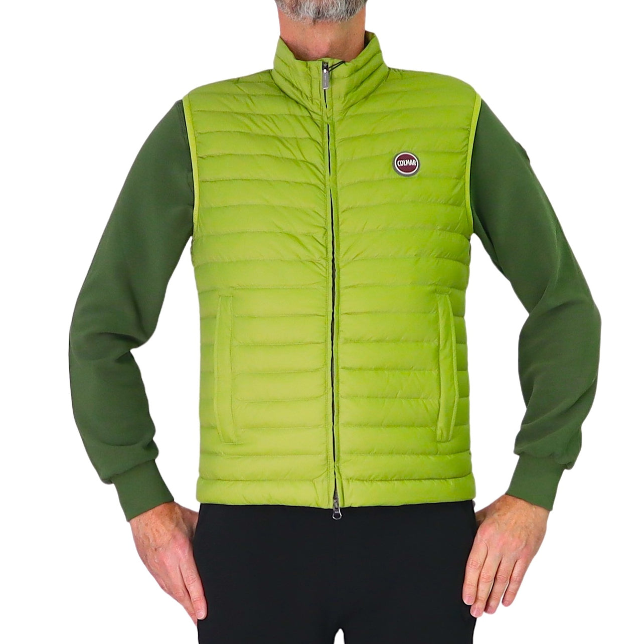 COLMAR gilet uomo smanicato piuma leggero 1248 8VX REPUNK 727 VERDE LIME estate 2026
