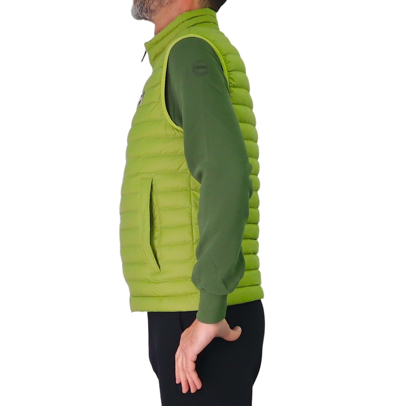 COLMAR gilet uomo smanicato piuma leggero 1248 8VX REPUNK 727 VERDE LIME estate 2026