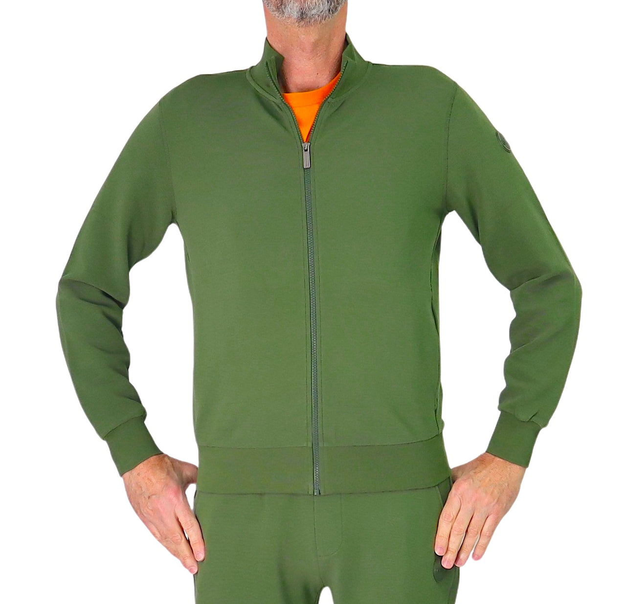 COLMAR felpa uomo full-zip cotone millerighe 6152R 1XL NOWER 769 VERDE estate 2026
