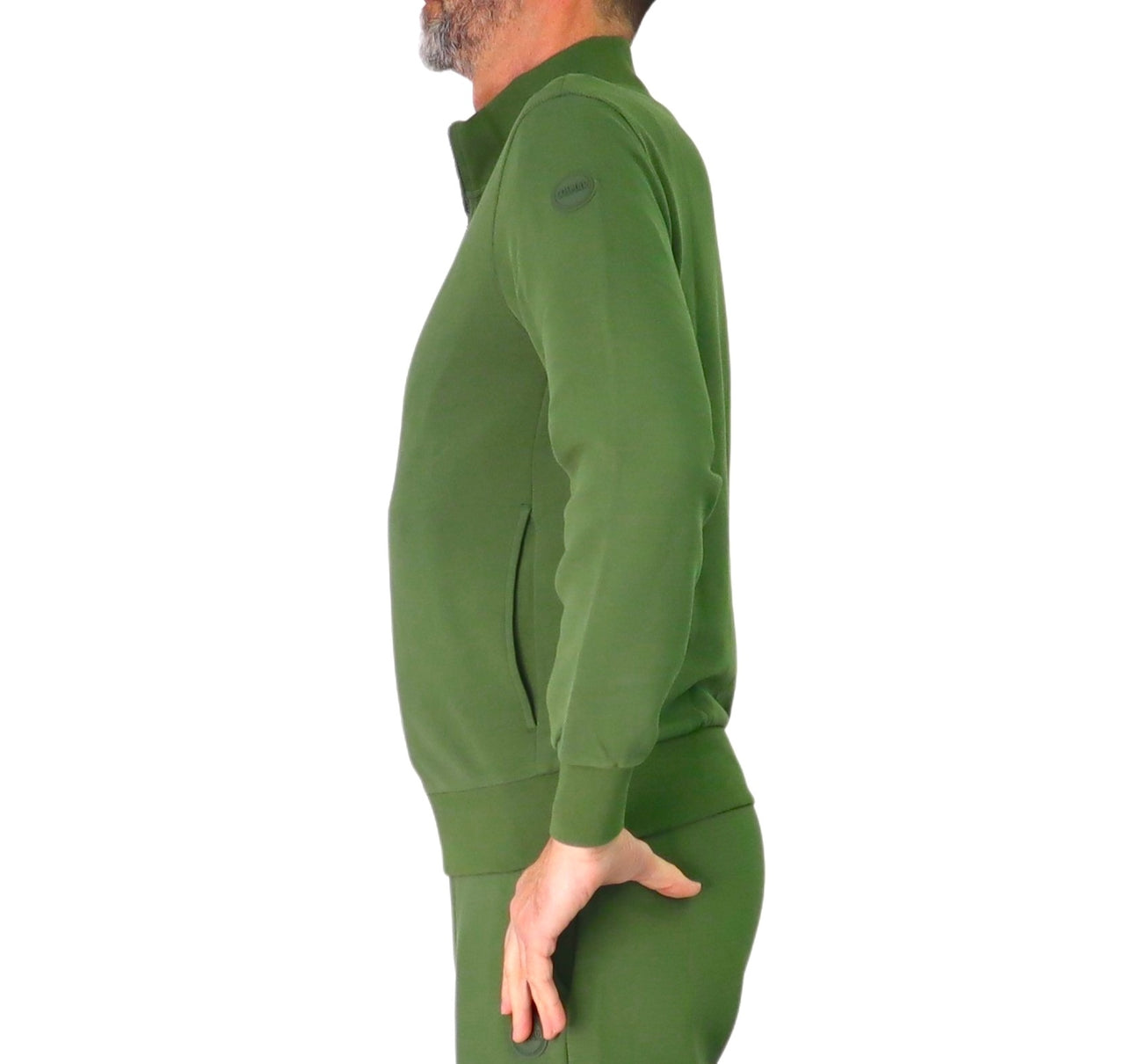 COLMAR felpa uomo full-zip cotone millerighe 6152R 1XL NOWER 769 VERDE estate 2026