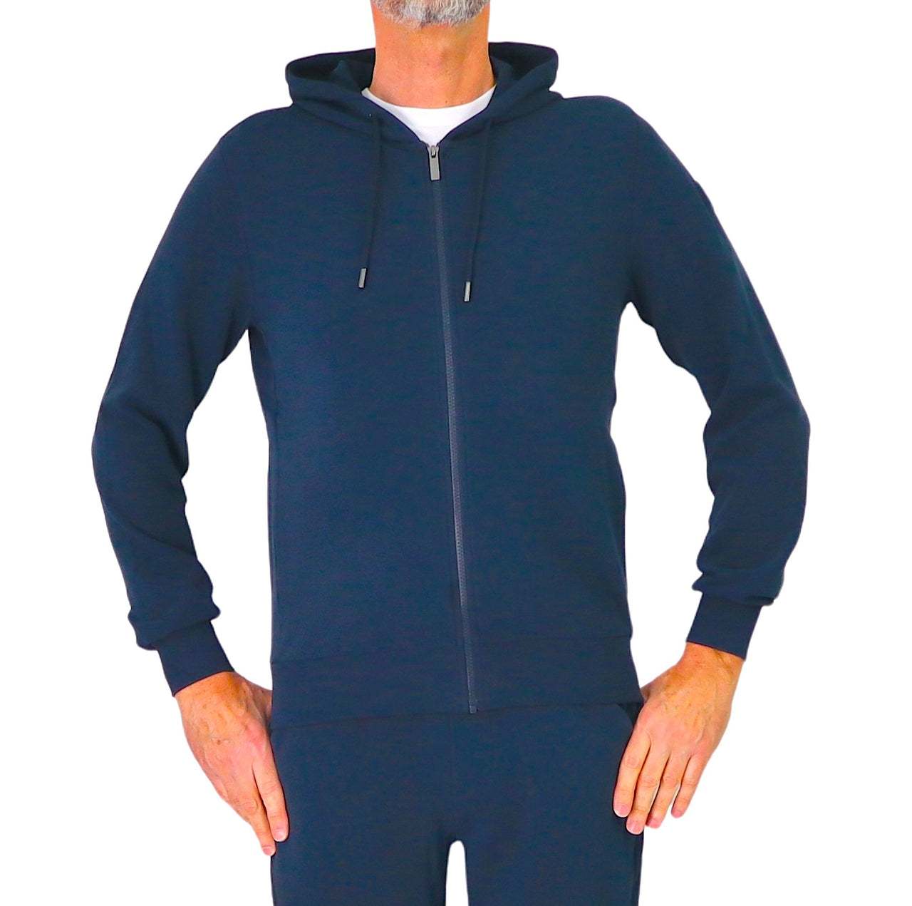 COLMAR felpa uomo cappuccio full-zip cotone millerighe 6154R 1XL NOWER 68 BLU estate 2026