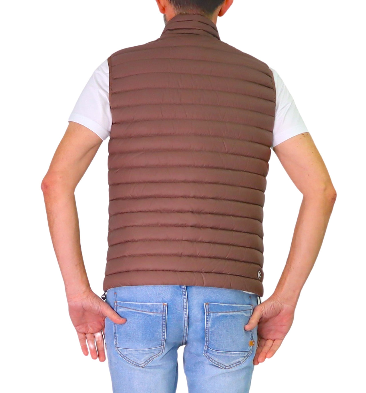 COLMAR gilet uomo smanicato piuma leggero 1248 8VX REPUNK 768 MARRONE estate 2026