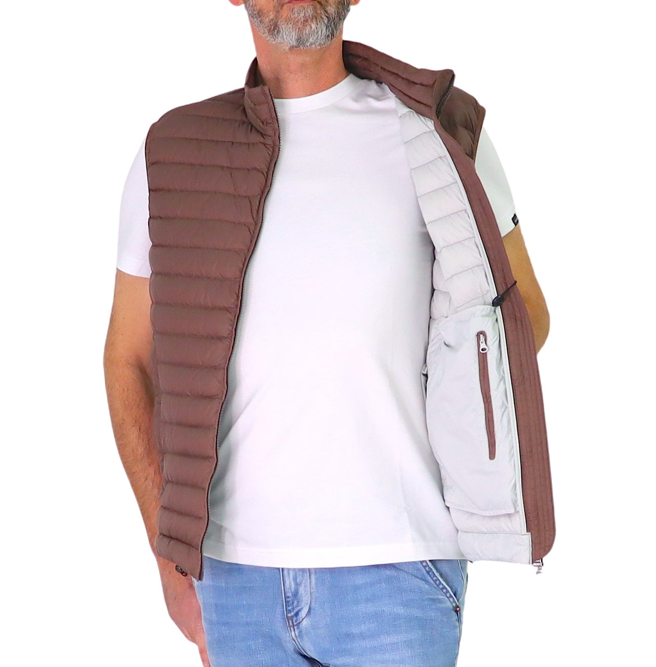 COLMAR gilet uomo smanicato piuma leggero 1248 8VX REPUNK 768 MARRONE estate 2026