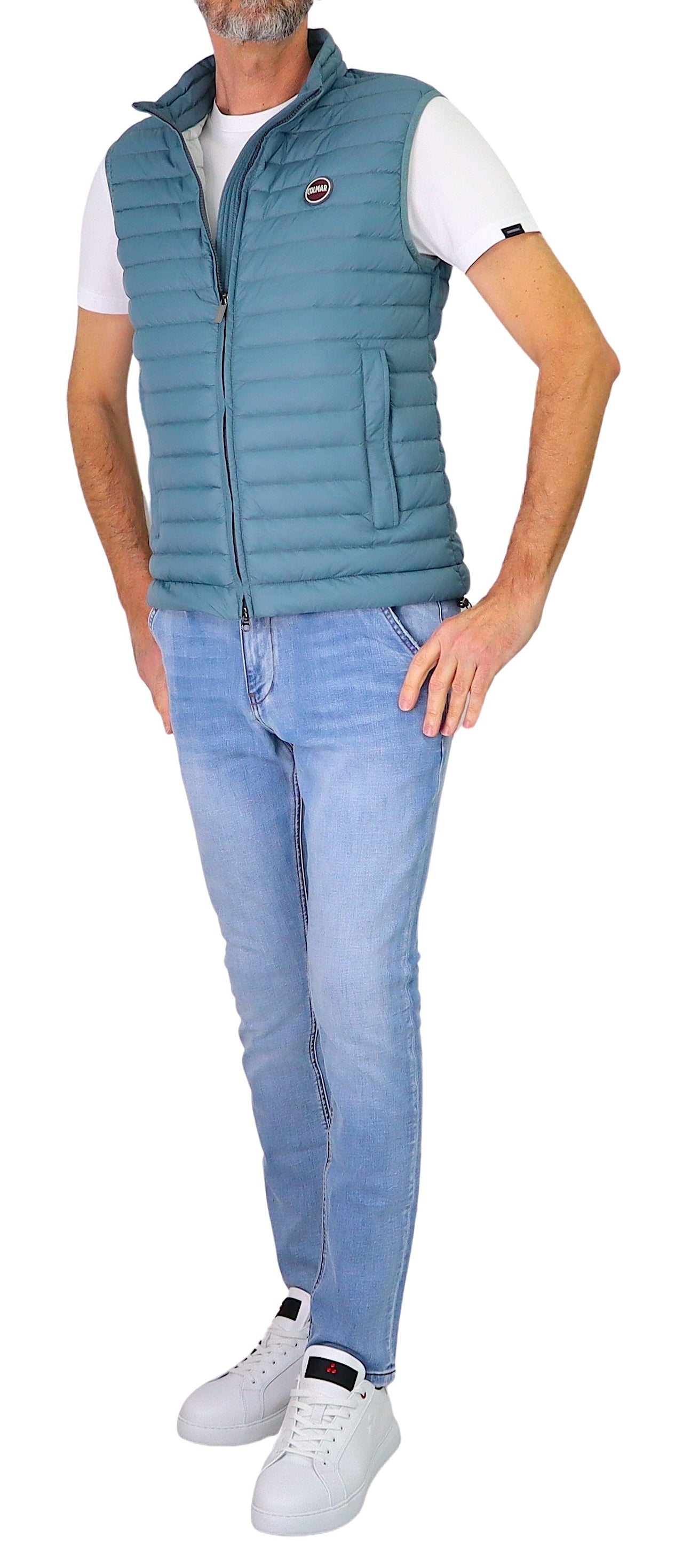 COLMAR gilet uomo smanicato piuma leggero 1248 8VX REPUNK 763 CELESTE estate 2026