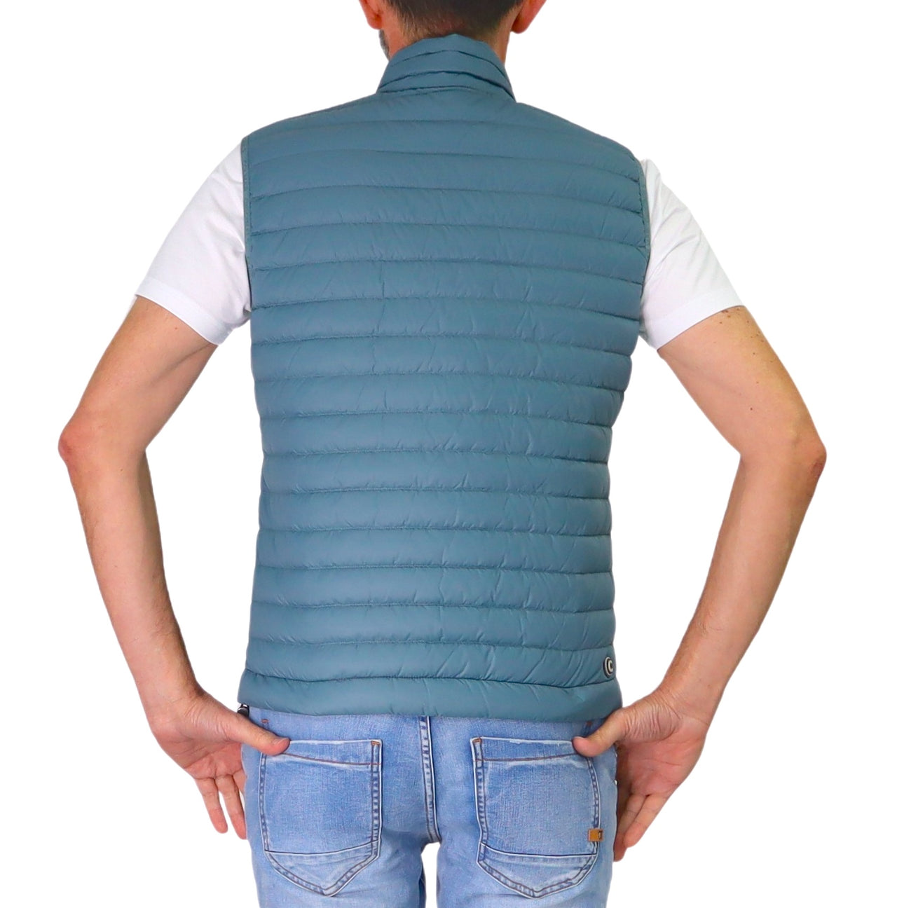 COLMAR gilet uomo smanicato piuma leggero 1248 8VX REPUNK 763 CELESTE estate 2026