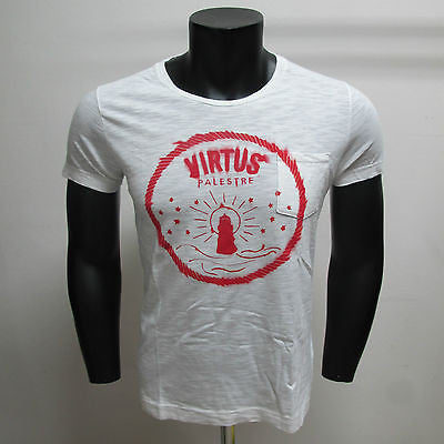 VIRTUS PALESTRE t-shirt uomo m/corta mod.C1VP7250601U col.BIANCO tg.XL est.2013 - dodo.club