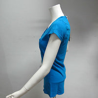 Thumbnail for DEHA t-shirt donna manica corta scollo V art.B02332 col.AZZURRO tg.L estate 2013 - dodo.club