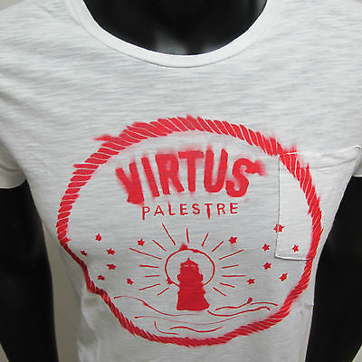 VIRTUS PALESTRE t-shirt uomo m/corta mod.C1VP7250601U col.BIANCO tg.XL est.2013 - dodo.club