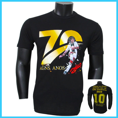 Loja do ZICO - t-shirt UOMO art. "70 anni THE ONE" colore nero, in cotone, taglia ADULTO, come indossato da ZICO