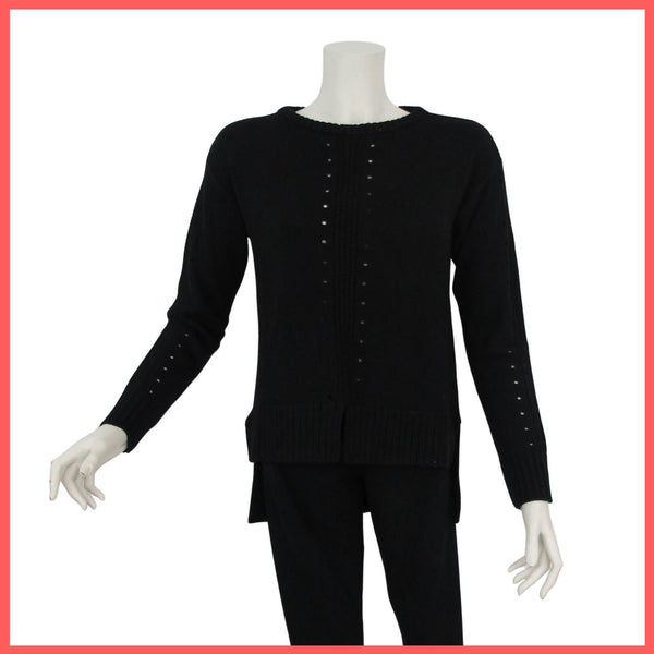 CAFèNOIR maglione donna girocollo con traforo C7JM0014 N001 NERO inverno 2021